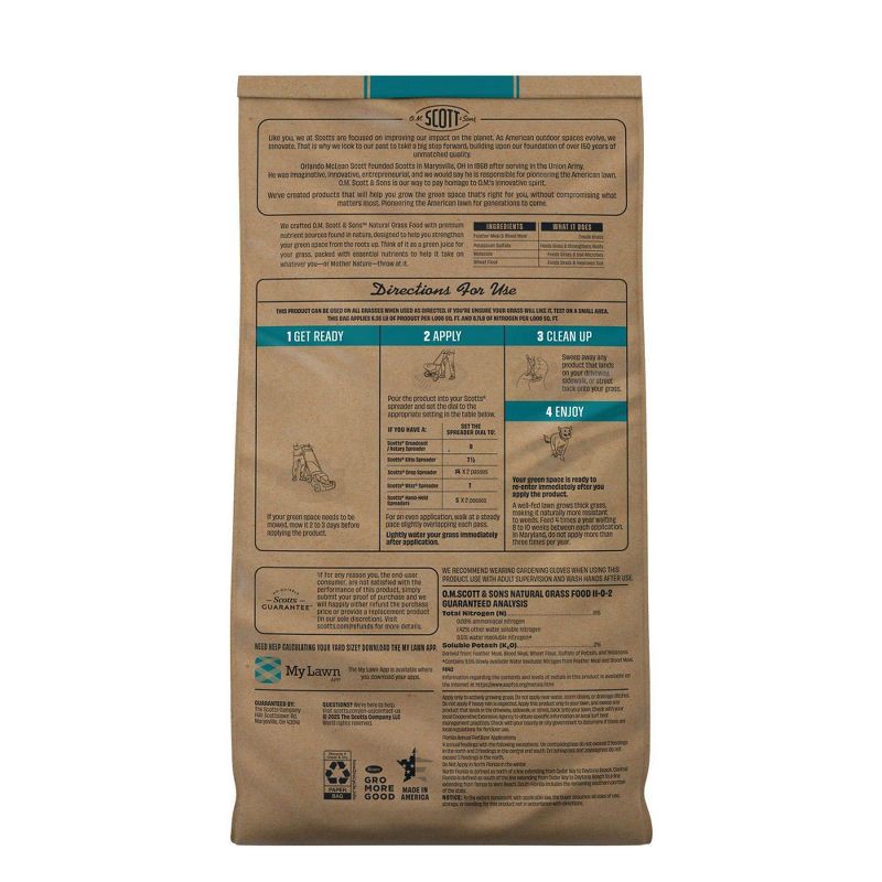 slide 2 of 6, Scotts Natural Grass Food, 1 ct