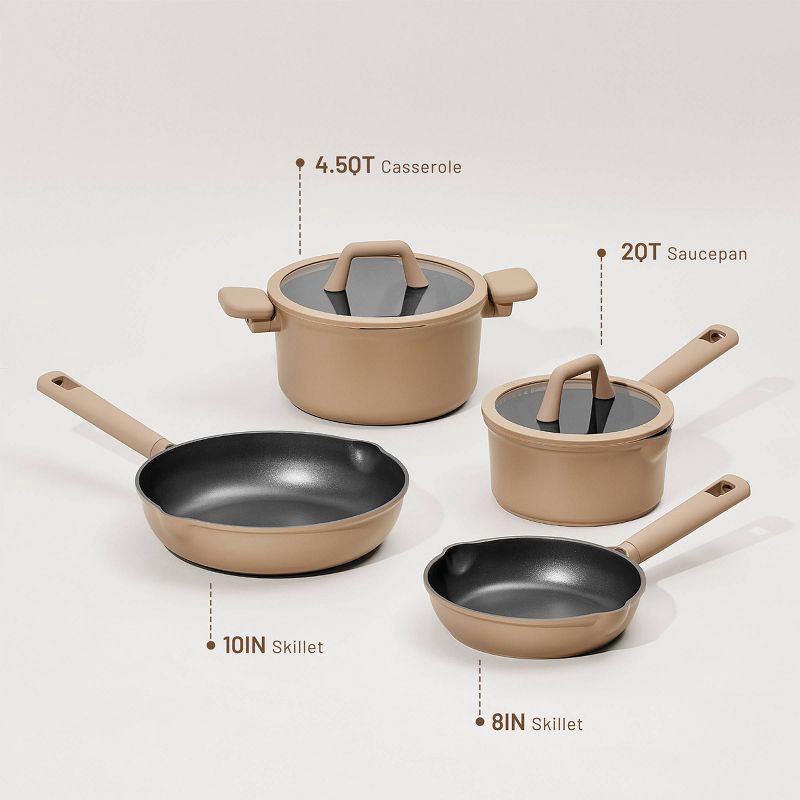 slide 3 of 6, Carote 9pc Nonstick Cookware Set Taupe, 9 ct