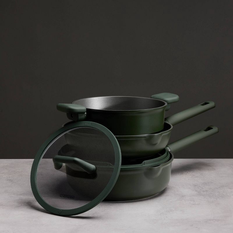 slide 5 of 8, Carote 21pc Nonstick Cookware Set Dark Green, 21 ct