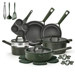 Carote 21pc Nonstick Cookware Set Dark Green