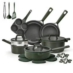 Carote 21pc Nonstick Cookware Set Dark Green