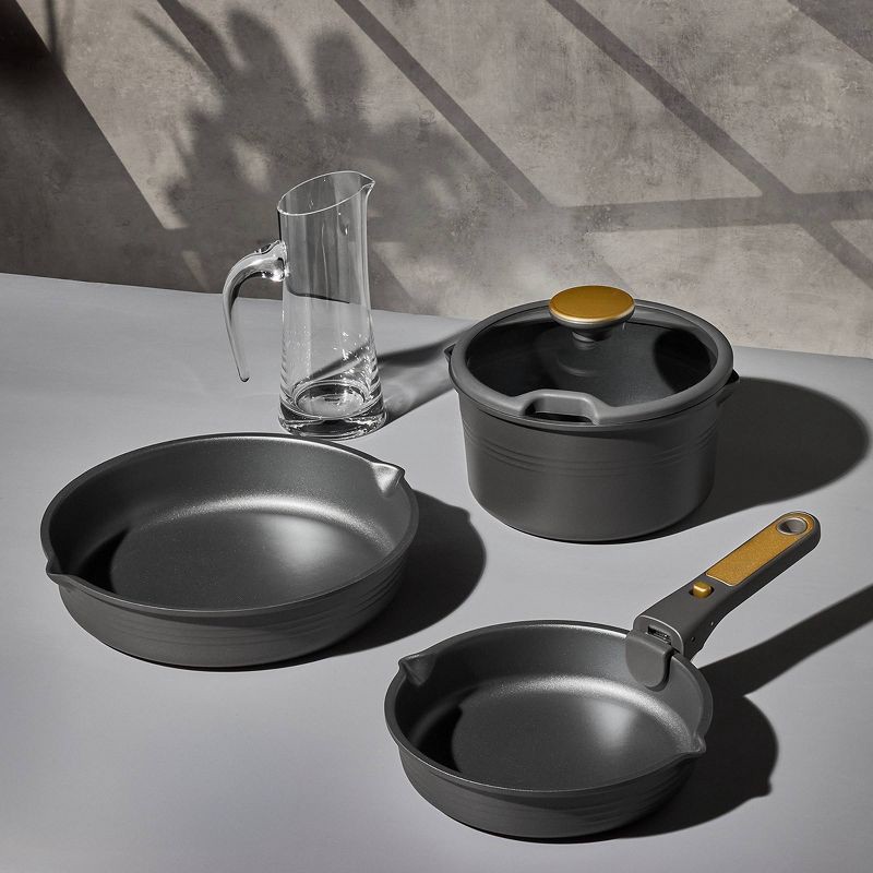 slide 5 of 6, Carote 10pc Nonstick Cookware Set with Detachable Handle Black, 10 ct