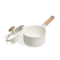 Carote 2qt Ceramic Nonstick Sauce Pan with Lid Cream