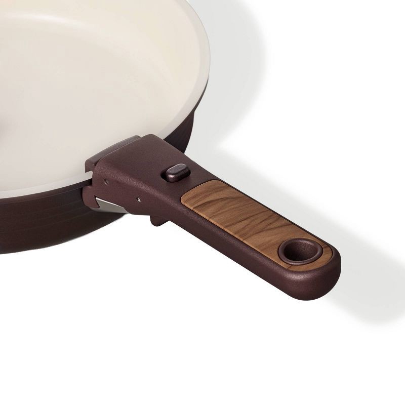 slide 3 of 6, Carote 10pc Ceramic Nonstick Cookware Set with Detachable Handle Brown, 10 ct