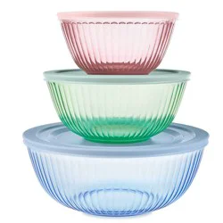 Pyrex Simply Store Tint 6pc Lidded Mixing Bowl Set