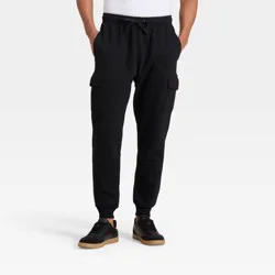 Men's Every Wear Cargo Fleece Jogger Pants - Goodfellow & Co™ Black M