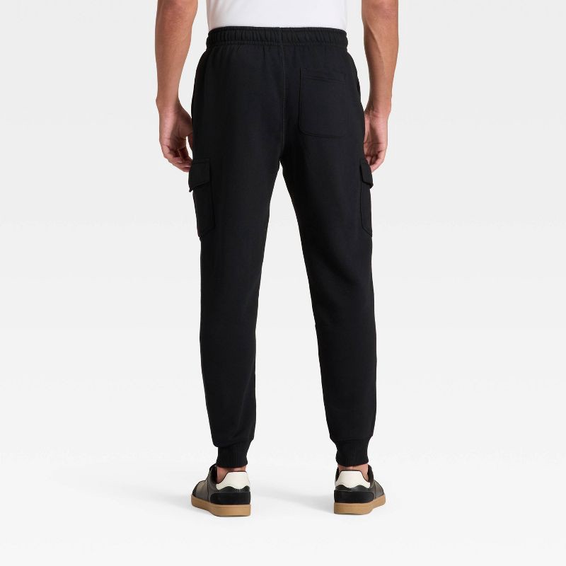 slide 2 of 3, Men's Every Wear Cargo Fleece Jogger Pants - Goodfellow & Co™ Black L, 1 ct