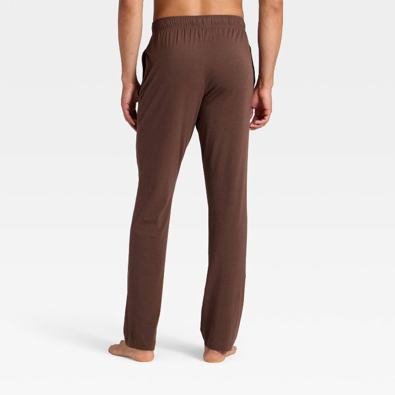 slide 2 of 3, Men's Knit Pajama Pants - Goodfellow & Co™ Brown L, 1 ct