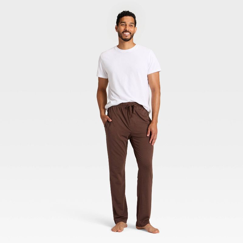 slide 3 of 3, Men's Knit Pajama Pants - Goodfellow & Co™ Brown L, 1 ct