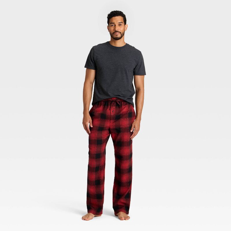 slide 3 of 3, Men's Flannel Pajama Pants - Goodfellow & Co™ Red S, 1 ct