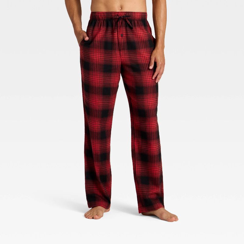 slide 1 of 3, Men's Flannel Pajama Pants - Goodfellow & Co™ Red XXL, 1 ct