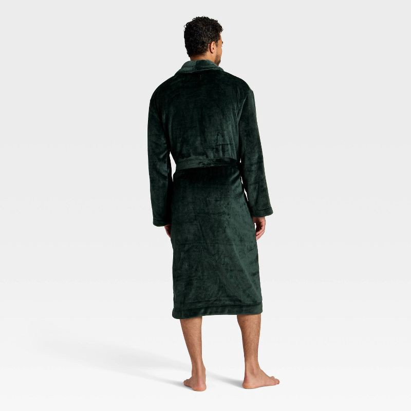 slide 2 of 3, Men's Plush Robe - Goodfellow & Co™ Green S/M, 1 ct