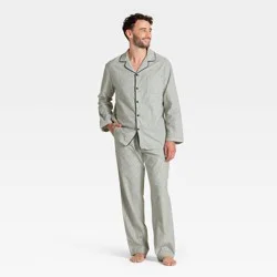 Men's Flannel Pajama Set - Goodfellow & Co™ Black Stripe M