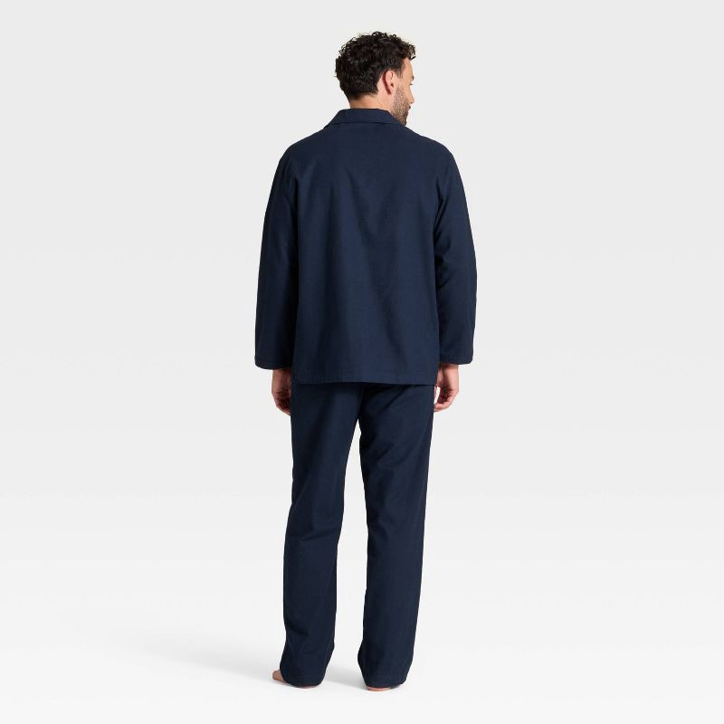 slide 2 of 4, Men's Flannel Pajama Set - Goodfellow & Co™ Navy Blue XL, 1 ct