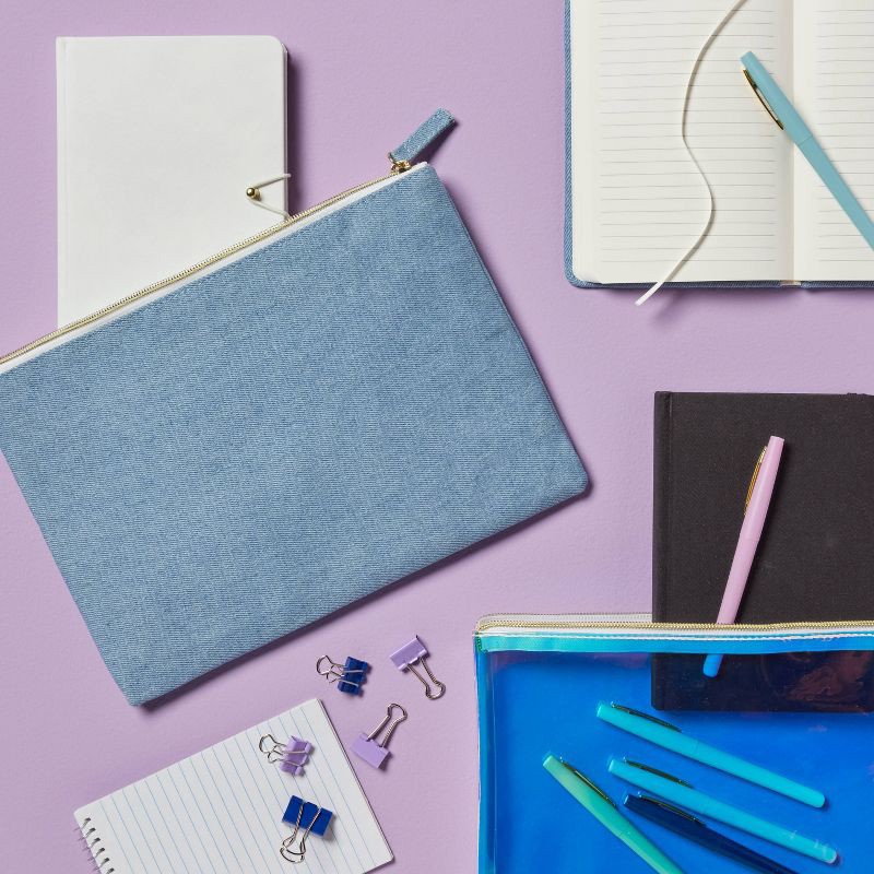 slide 2 of 3, Large Single Zip Denim Pouch - Spritz™, 1 ct