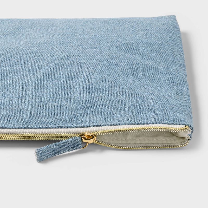 slide 3 of 3, Large Single Zip Denim Pouch - Spritz™, 1 ct