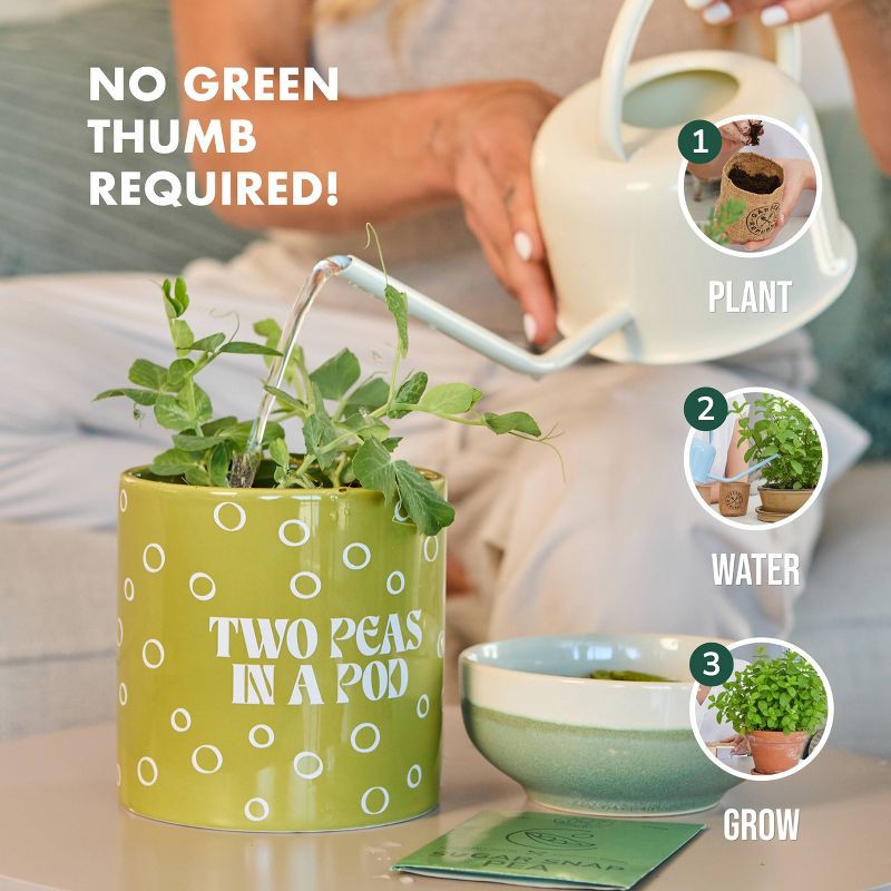 slide 4 of 5, Garden Republic "Two Peas in a Pod" Snap Pea Grow Kit, 1 ct