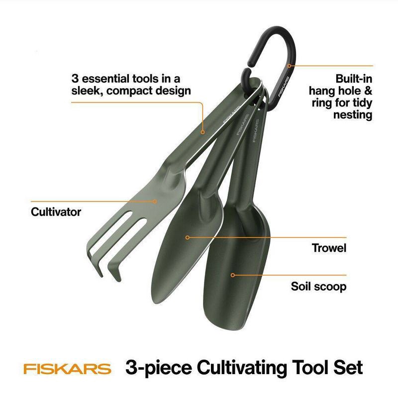 slide 2 of 8, Fiskars 3pk Potting Tools, 3 ct