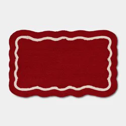 1'8"x2'10" Braided Red Scallop Rug - Threshold™