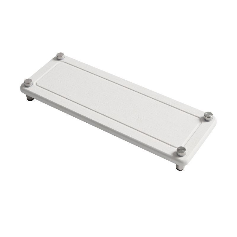 slide 2 of 5, Distributed by Vendor 4"x11" Diatomaceous Stone Bath Tray with Carved Metal Feet Warm White, 1 ct