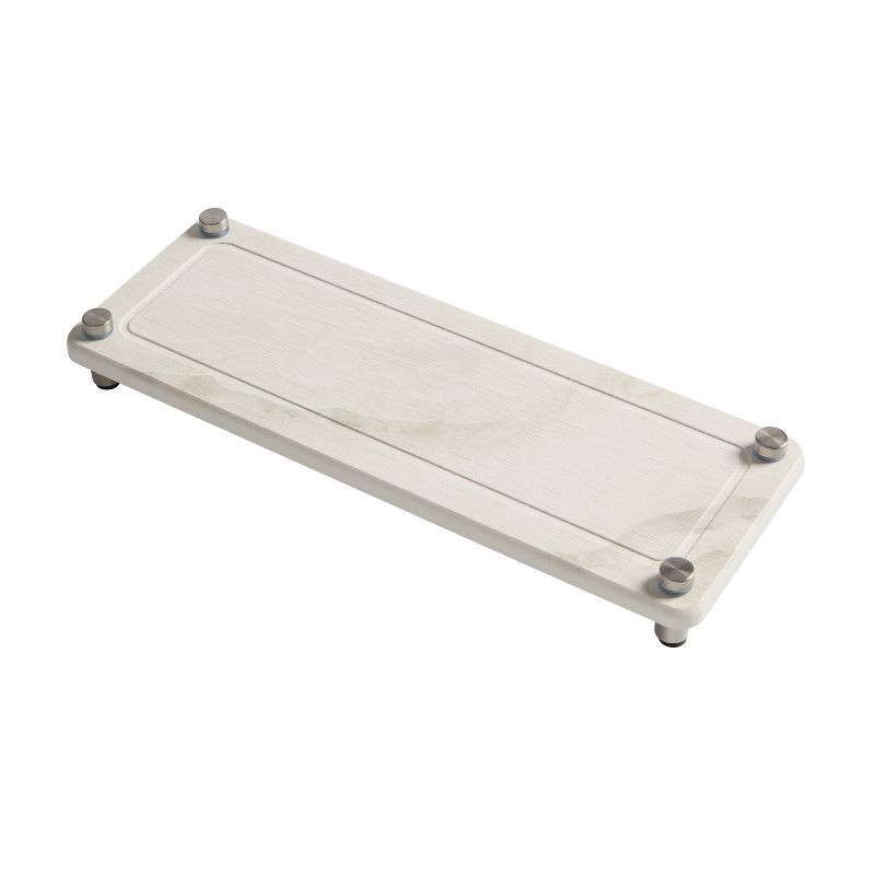 slide 2 of 5, Distributed by Vendor 4"x11" Diatomaceous Stone Bath Tray with Carved Metal Feet Marble, 1 ct