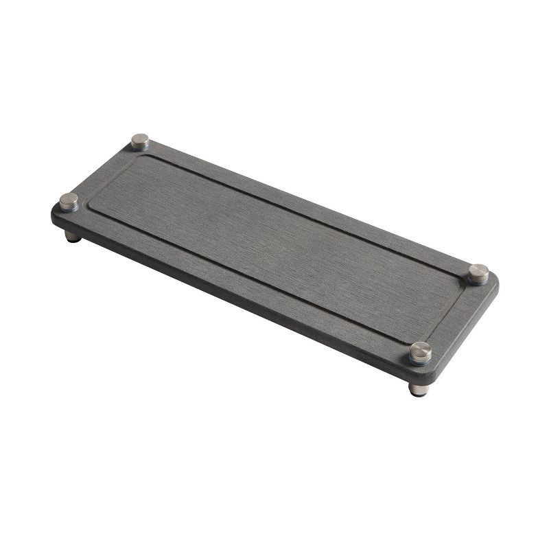 slide 2 of 5, Distributed by Vendor 4"x11" Diatomaceous Stone Bath Tray with Carved Metal Feet Graphite Gray, 1 ct