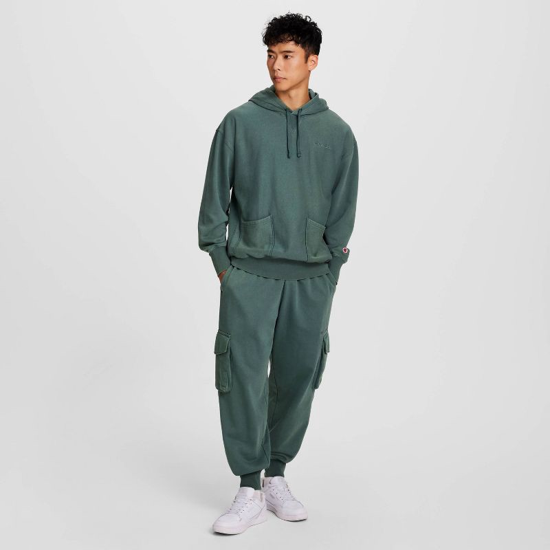 slide 3 of 7, Champion Men's Washed Hoodie - Dark Forest L, 1 ct
