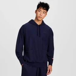 Champion Men's Washed Hoodie - Navy Blue S