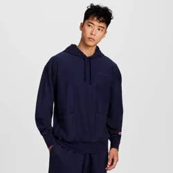 Champion Men's Washed Hoodie - Navy Blue S