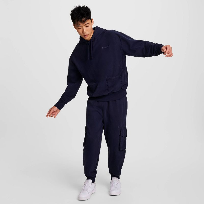 slide 9 of 9, Champion Men's Washed Hoodie - Navy Blue M, 1 ct