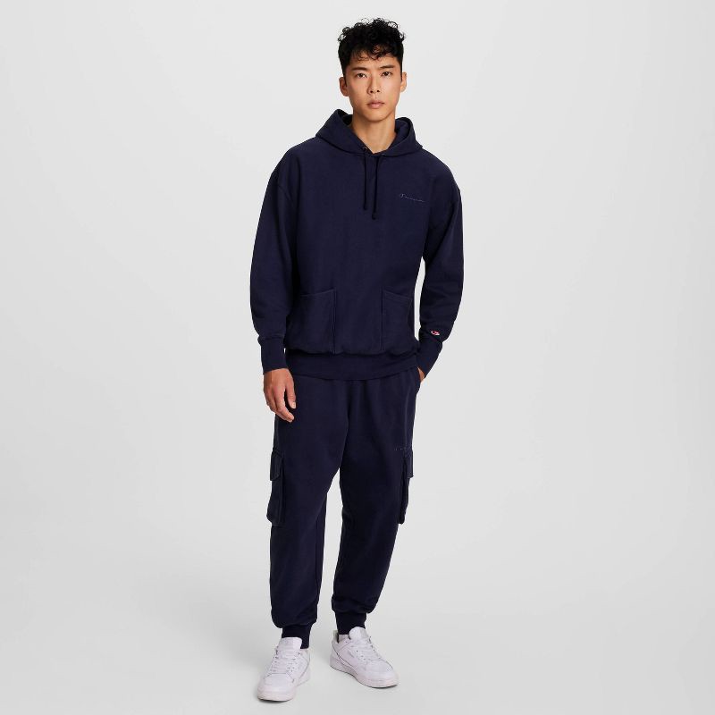 slide 3 of 9, Champion Men's Washed Hoodie - Navy Blue XL, 1 ct