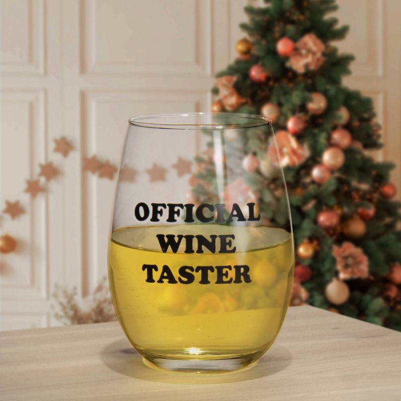 slide 2 of 2, Garven 18.3oz Stemless Wine Glass Official Wine Taster, 18.3 oz