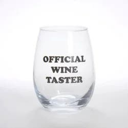 Garven 18.3oz Stemless Wine Glass Official Wine Taster