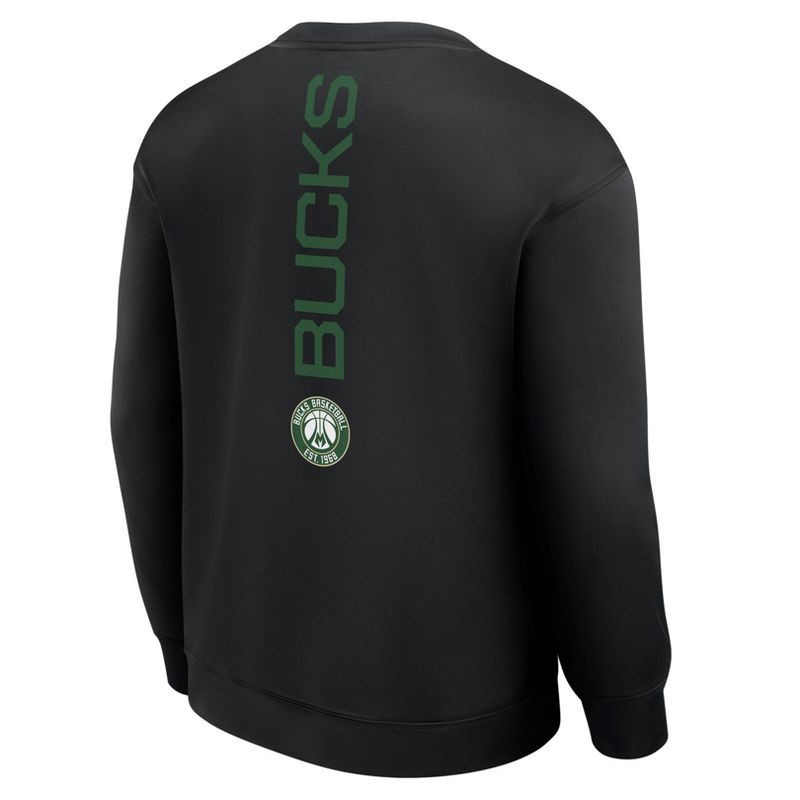 slide 2 of 3, NBA Milwaukee Bucks Men's Black Poly Fleece Sweatshirt - L, 1 ct