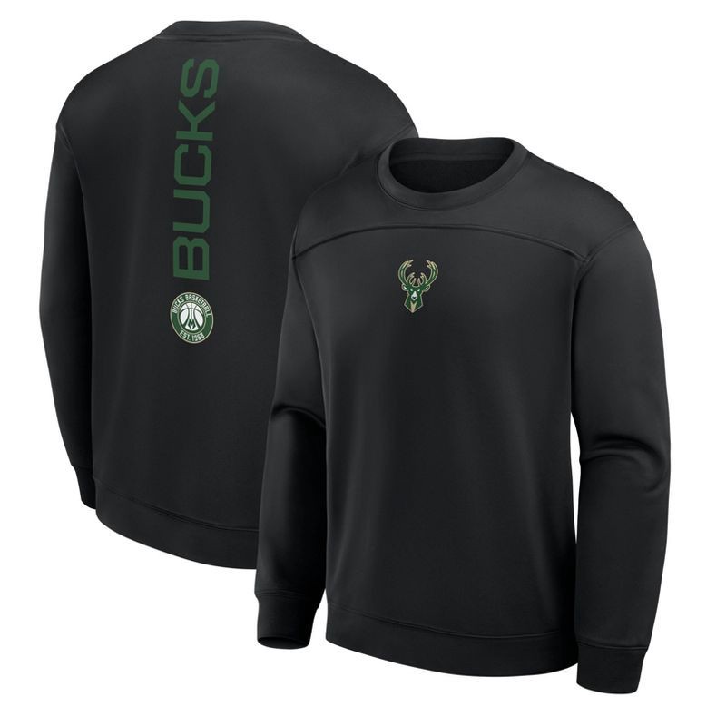 slide 3 of 3, NBA Milwaukee Bucks Men's Black Poly Fleece Sweatshirt - L, 1 ct