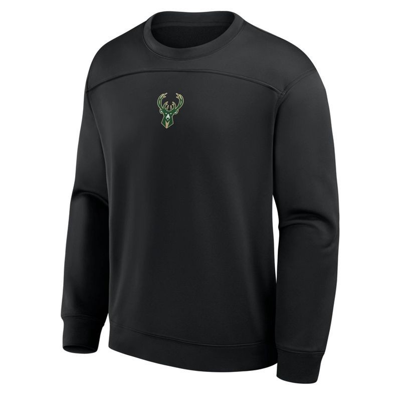 slide 1 of 3, NBA Milwaukee Bucks Men's Black Poly Fleece Sweatshirt - L, 1 ct