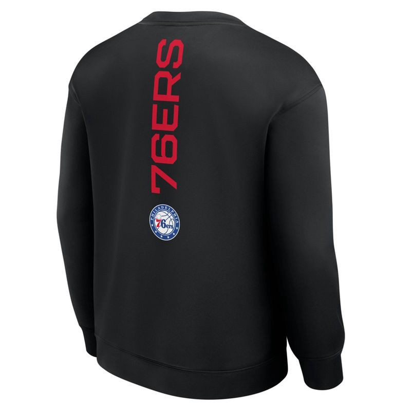slide 2 of 3, NBA Philadelphia 76ers Men's Black Poly Fleece Sweatshirt - L, 1 ct
