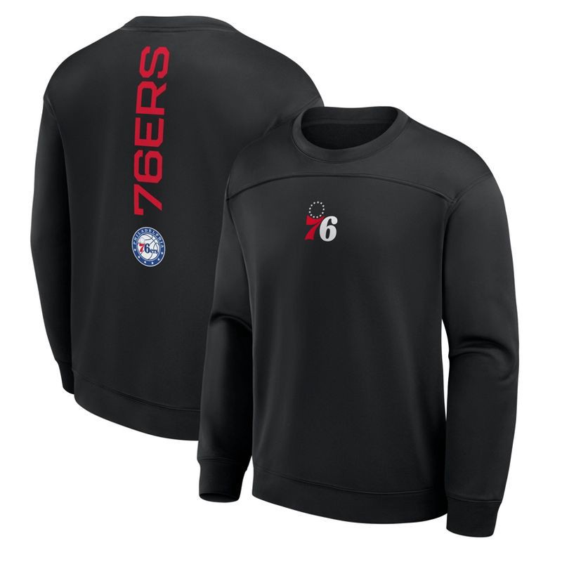 slide 3 of 3, NBA Philadelphia 76ers Men's Black Poly Fleece Sweatshirt - L, 1 ct