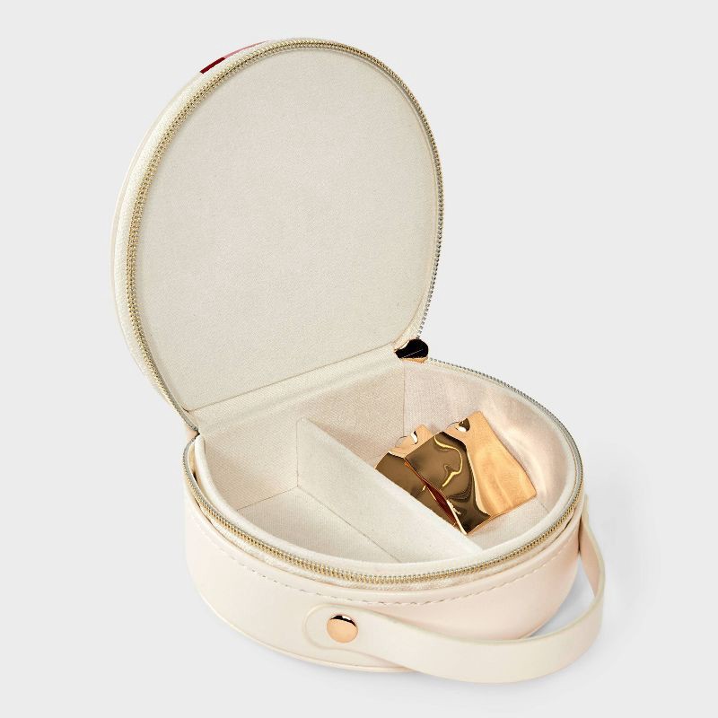 slide 2 of 2, Faux Leather "S" Initial Travel Jewelry Organizer - A New Day™ Tan/Pink, 1 ct