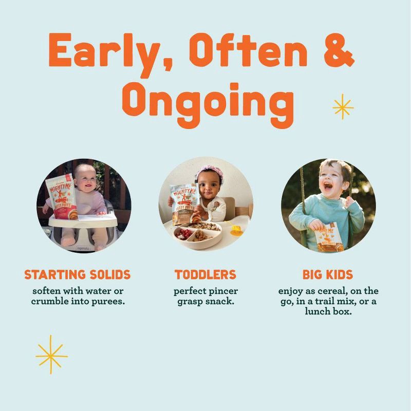 slide 5 of 9, Mission MightyMe Nutty Puffs Baby Snacks - Organic Peanut Butter with Banana - 1.5oz, 1.5 oz