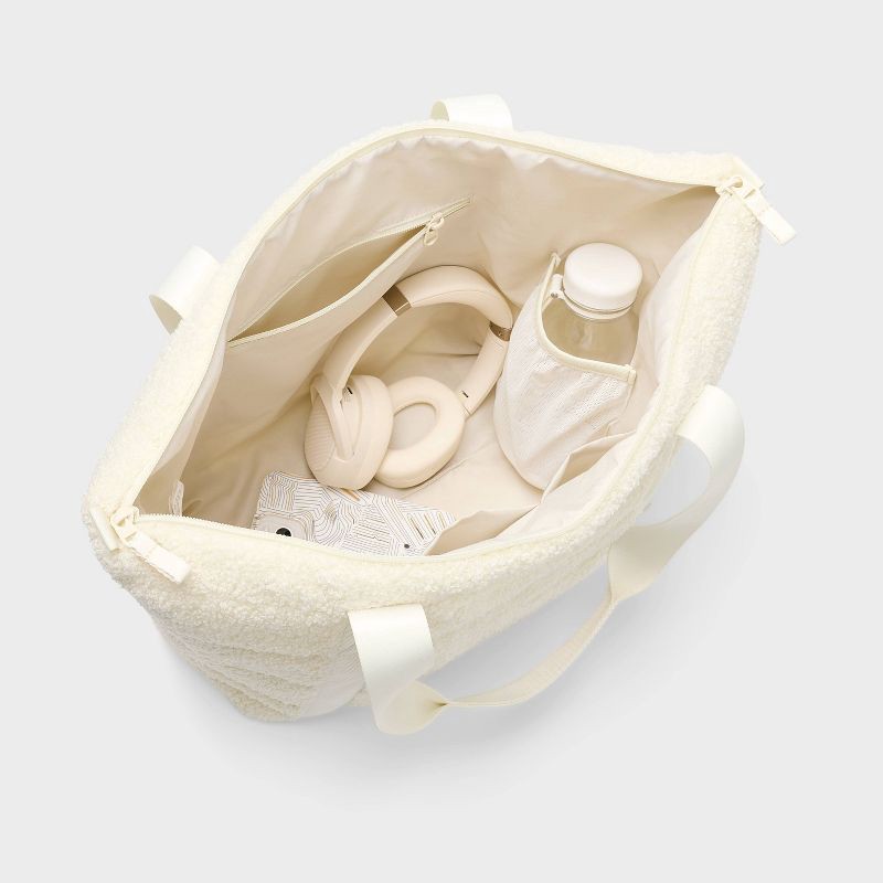 slide 3 of 4, Faux Shearling Tote Bag - All in Motion™ White, 1 ct