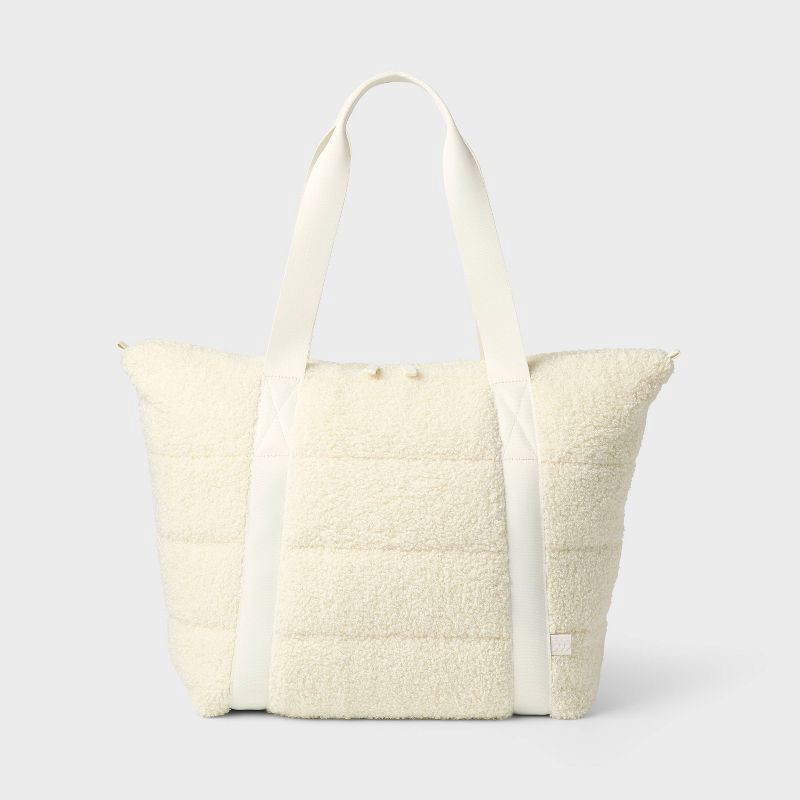 slide 1 of 4, Faux Shearling Tote Bag - All in Motion™ White, 1 ct