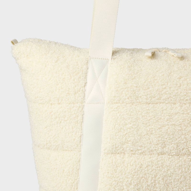 slide 4 of 4, Faux Shearling Tote Bag - All in Motion™ White, 1 ct