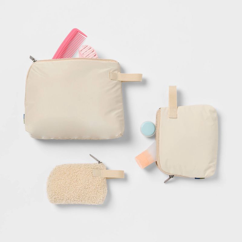 slide 3 of 3, 3pc Toiletry Kit and Bag - Open Story™ White, 3 ct
