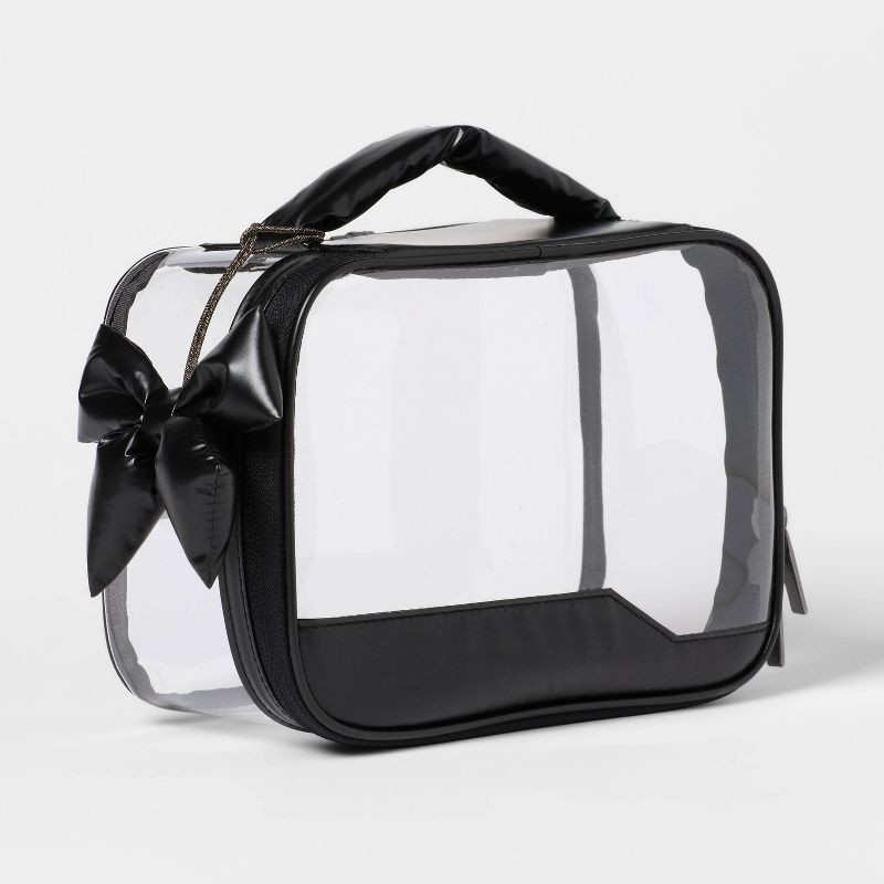 slide 1 of 3, Clear Toiletry Kit and Bag - Open Story™ Black, 1 ct