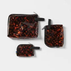 3pc Toiletry Kit and Bag - Open Story™ Tortoise