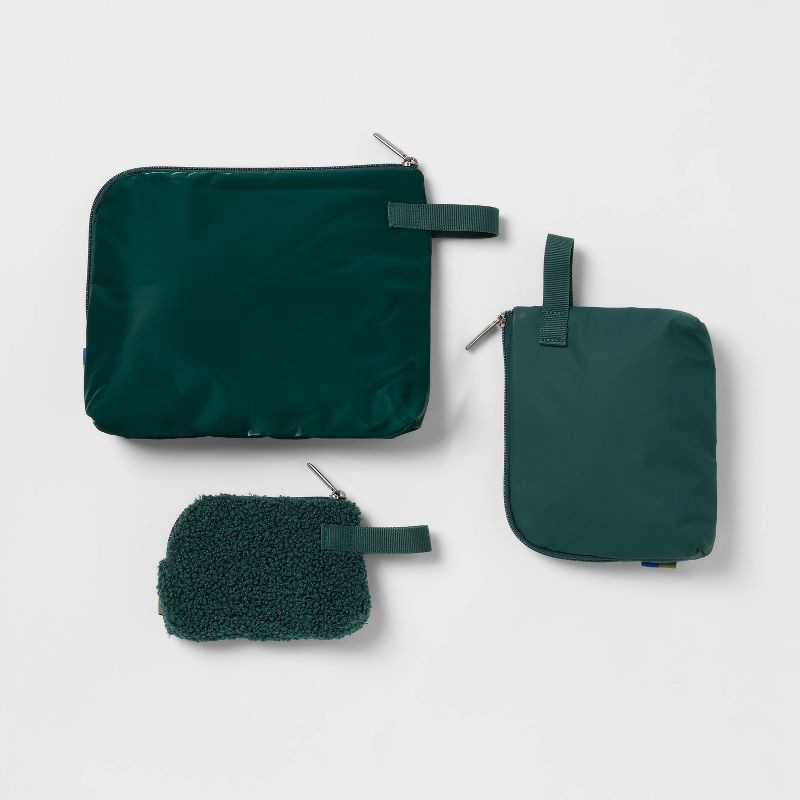 slide 1 of 3, 3pc Toiletry Kit and Bag - Open Story™ Green, 3 ct