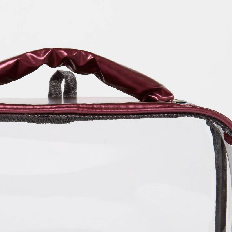 slide 3 of 3, Clear Toiletry Kit and Bag - Open Story™ Burgundy, 1 ct
