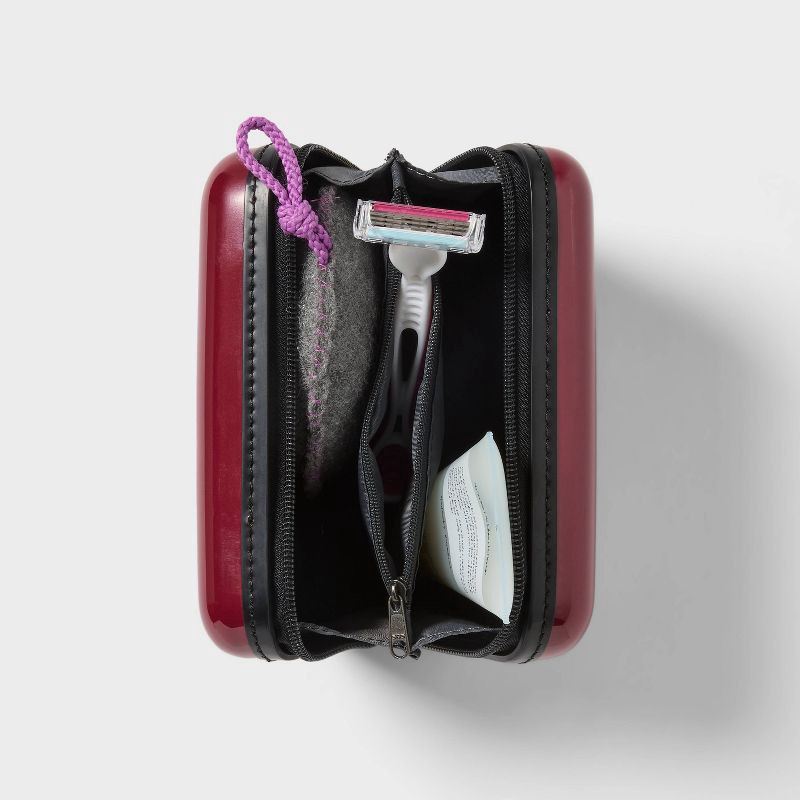 slide 2 of 3, Hardside Dopp Kit Case - Open Story™ Burgundy, 1 ct