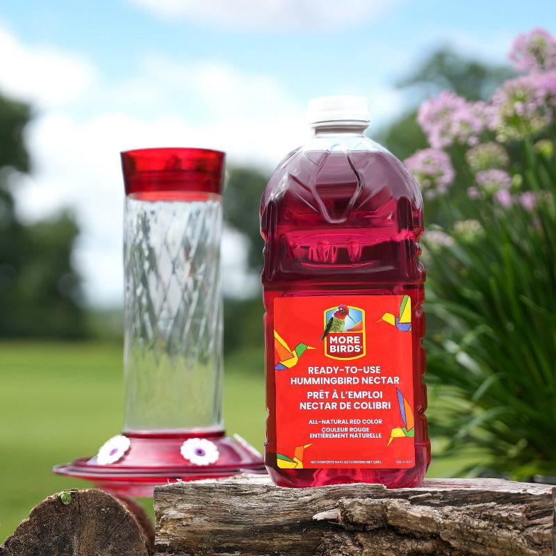 slide 5 of 7, More Birds 64oz Ready to Use Hummingbird Nectar - Red 64oz, 64 oz